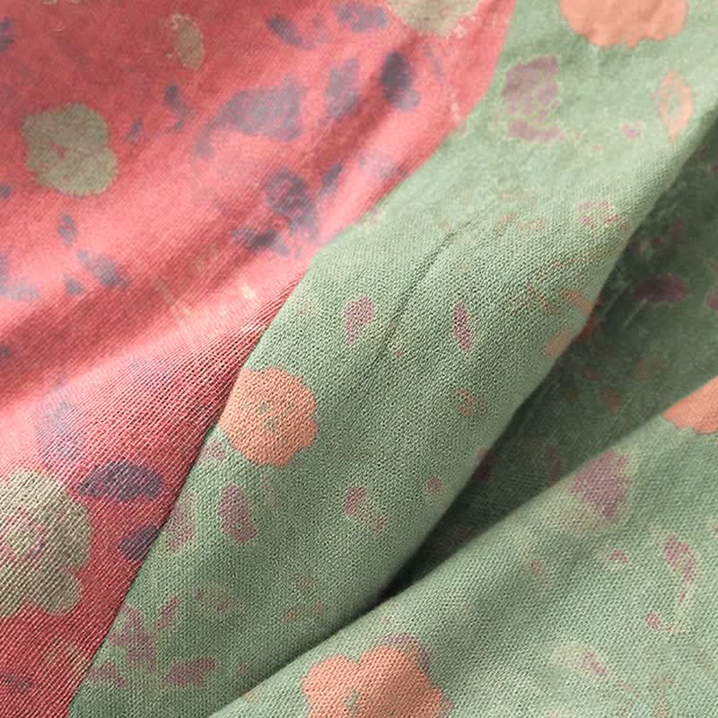 Double Gauze Floral Cotton Kimono Robe