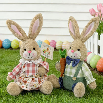 Easter Sitting Bunny Plush Figurine Decor