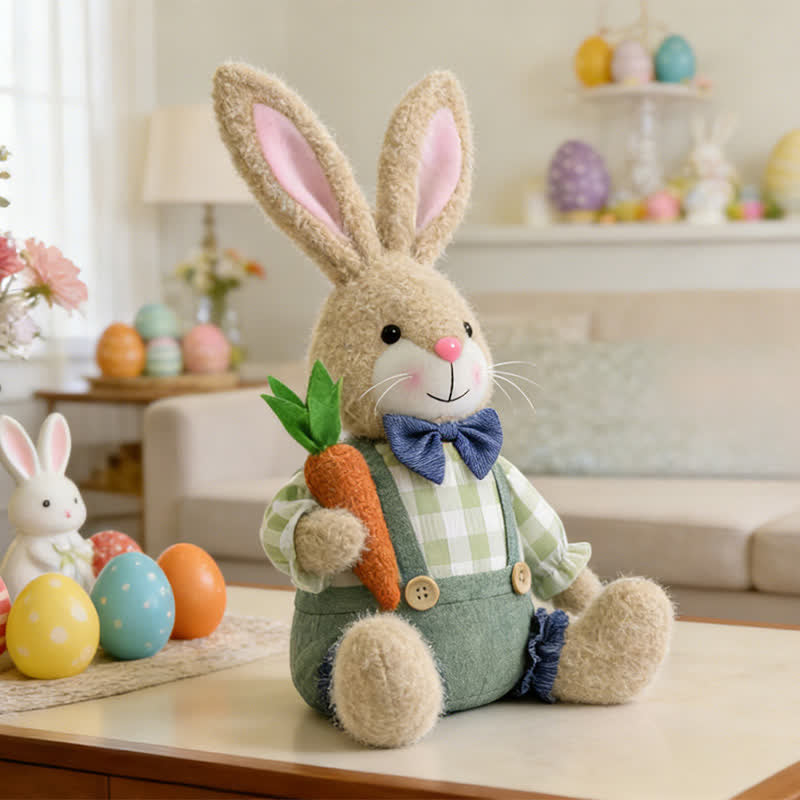 Easter Sitting Bunny Plush Figurine Decor