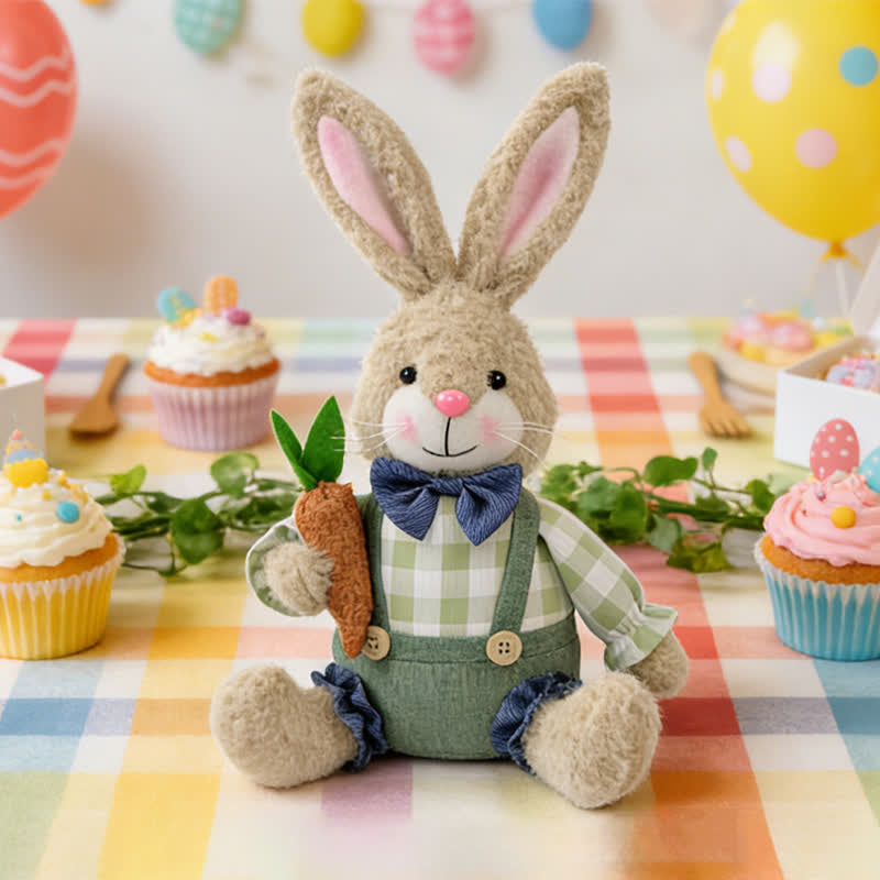 Easter Sitting Bunny Plush Figurine Decor