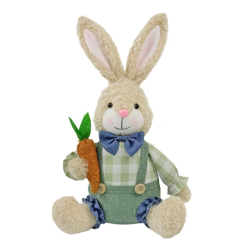 Easter Sitting Bunny Plush Figurine Decor