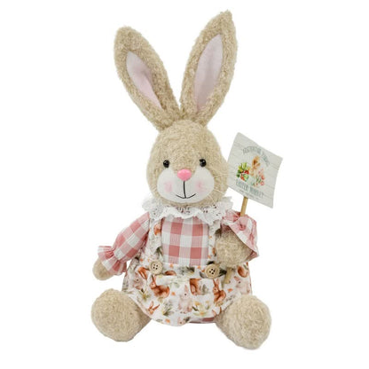 Easter Sitting Bunny Plush Figurine Decor