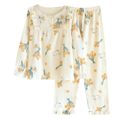 Tulip & Bunny Cotton Gauze Pajama Set
