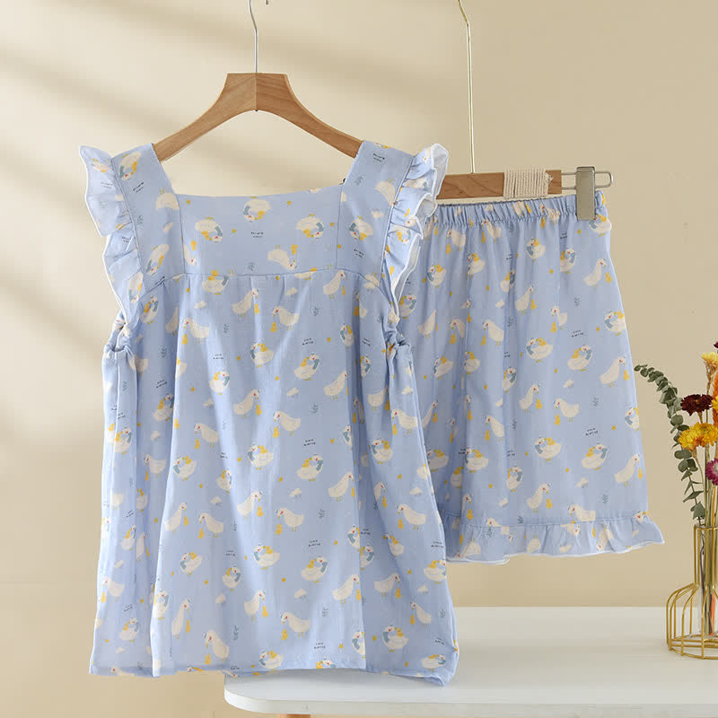 Blue Goose Cotton Gauze Sleeveless Pajamas