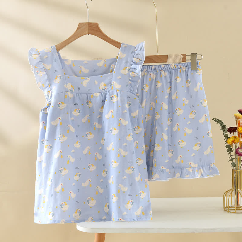 Blue Goose Cotton Gauze Sleeveless Pajamas