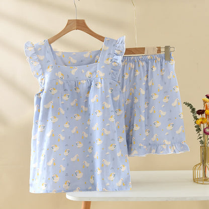 Blue Goose Cotton Gauze Sleeveless Pajamas