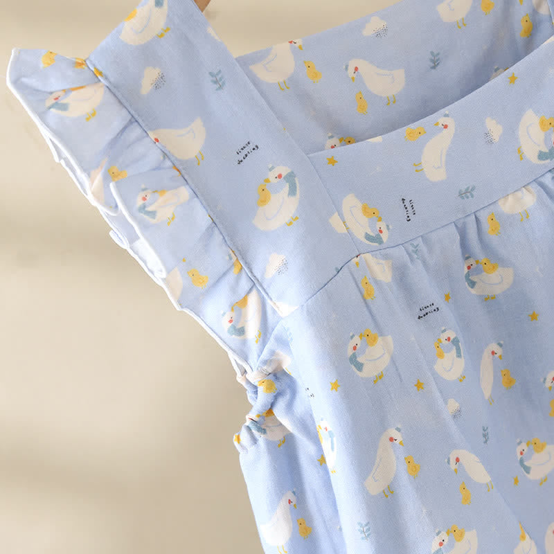Blue Goose Cotton Gauze Sleeveless Pajamas