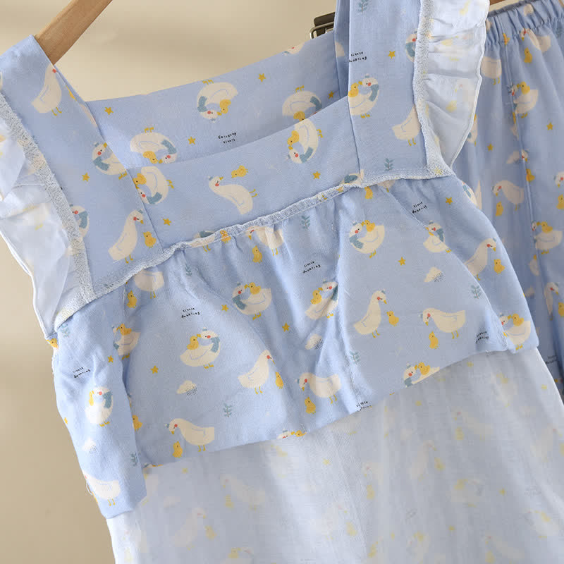 Blue Goose Cotton Gauze Sleeveless Pajamas