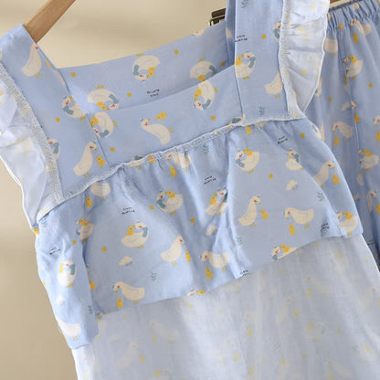 Blue Goose Cotton Gauze Sleeveless Pajamas