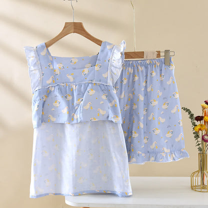 Blue Goose Cotton Gauze Sleeveless Pajamas