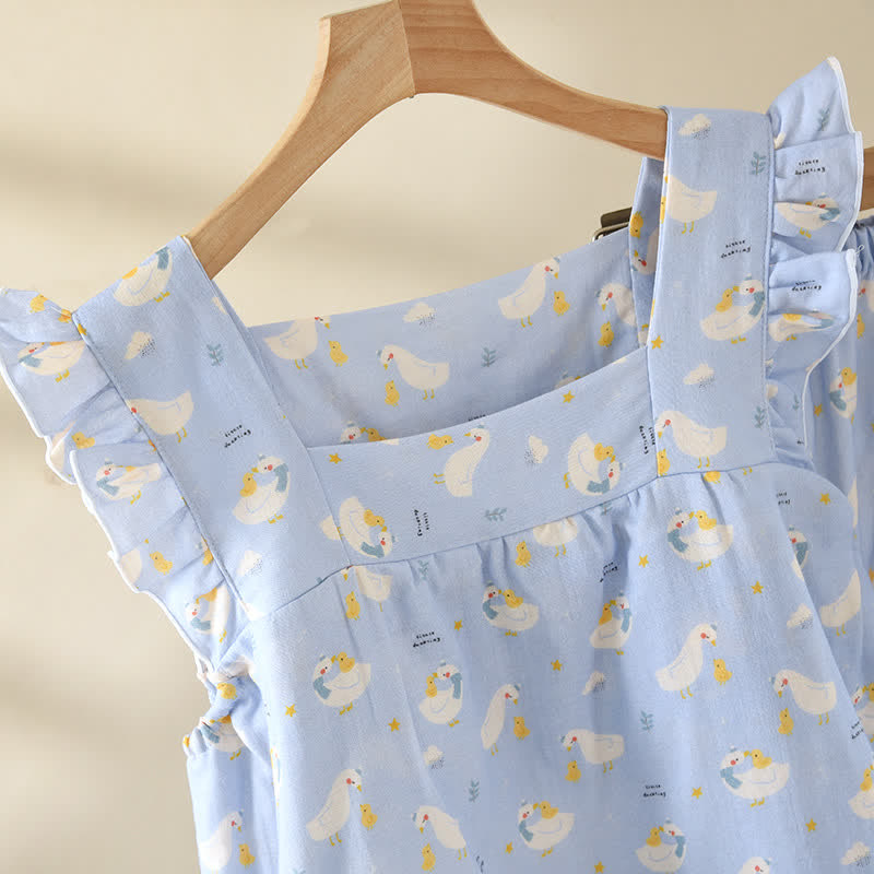 Blue Goose Cotton Gauze Sleeveless Pajamas