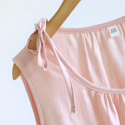 Minimalist Solid Color Cotton Sleeveless Nightgown