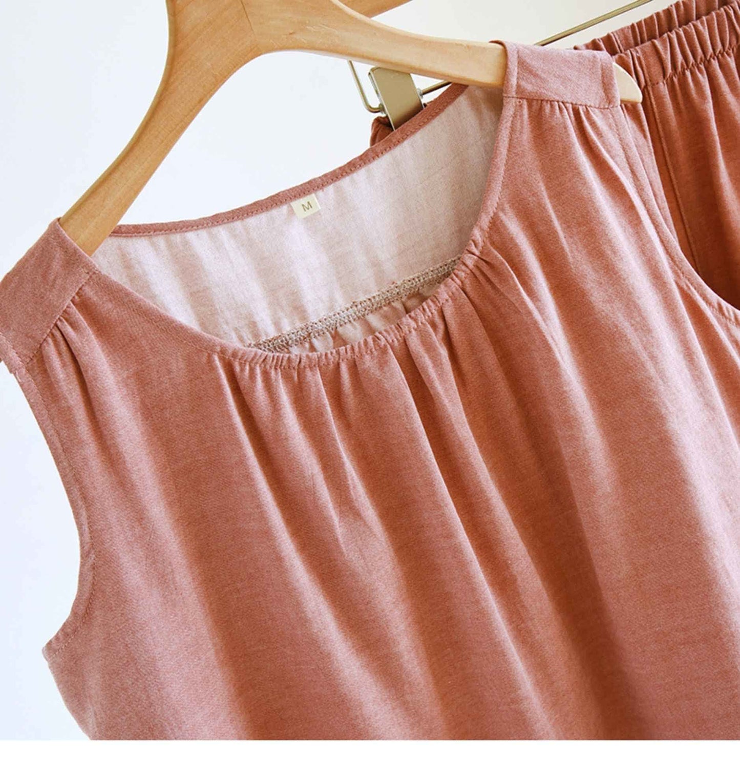 Solid Cotton Gauze Tank & Shorts Set