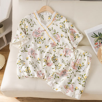 Lemon & Bunny Cotton Gauze Pajama Set