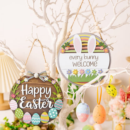 Easter Bunny & Egg Wooden Door Hanger