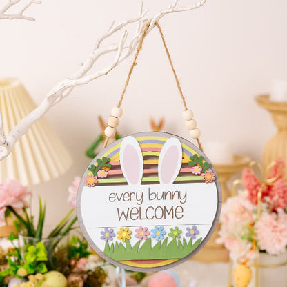 Easter Bunny & Egg Wooden Door Hanger