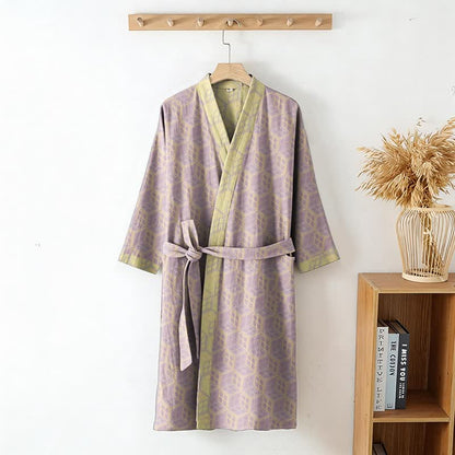 Geometric Hexagon Cotton Double Gauze Robe