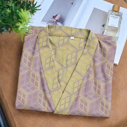 Geometric Hexagon Cotton Double Gauze Robe