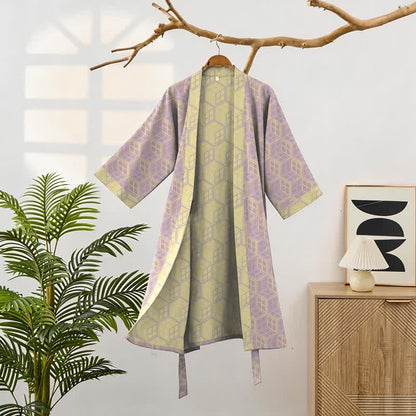 Geometric Hexagon Cotton Double Gauze Robe