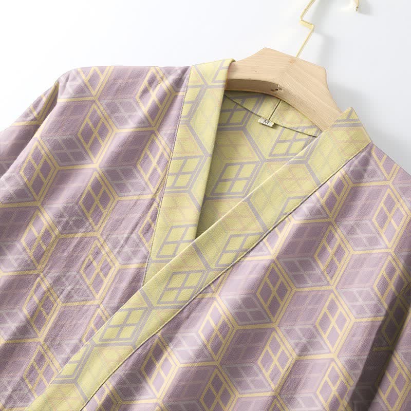Geometric Hexagon Cotton Double Gauze Robe