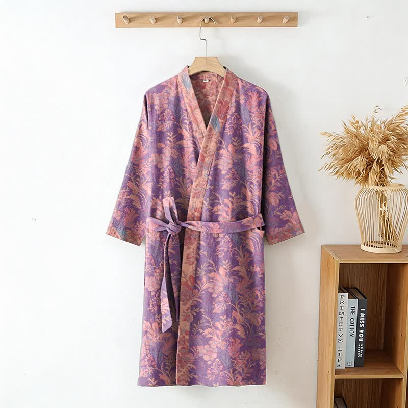 Botanical Lavender Cotton Double Gauze Robe