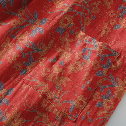 Vintage Rustic Floral Cotton Jacquard Robe
