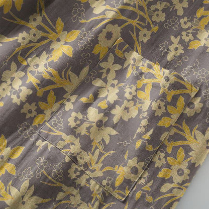 Vintage Rustic Floral Cotton Jacquard Robe