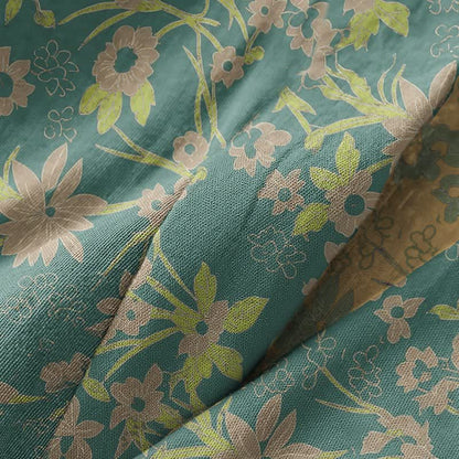 Vintage Rustic Floral Cotton Jacquard Robe