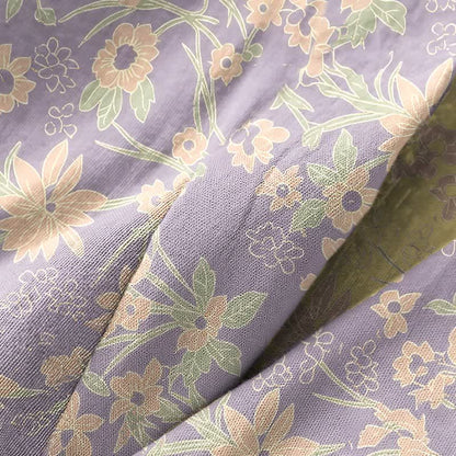 Vintage Rustic Floral Cotton Jacquard Robe