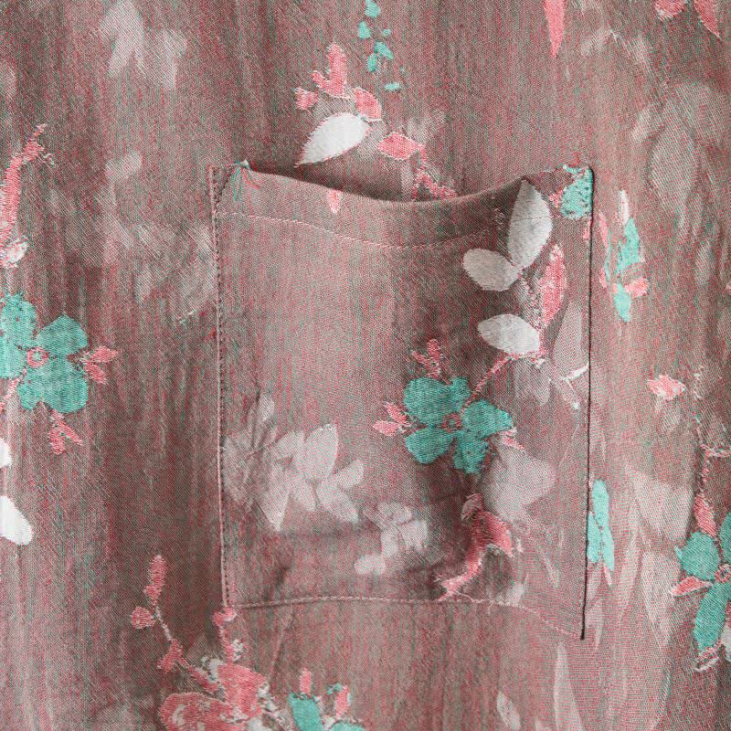Vintage Floral Cotton Gauze Kimono Robe
