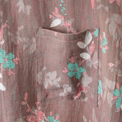 Vintage Floral Cotton Gauze Kimono Robe