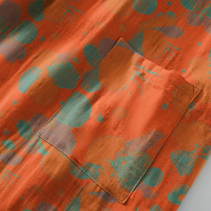 Artistic Floral Cotton Gauze Kimono Robe