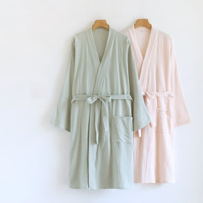 His and Hers Minimalist Cotton Robe