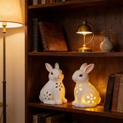 Solar-Powered Hollow Bunny Garden Decor