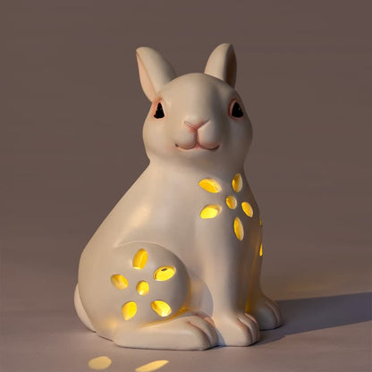 Solar-Powered Hollow Bunny Garden Decor