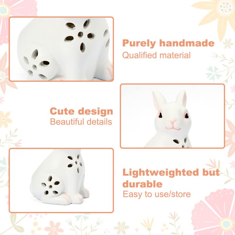 Solar-Powered Hollow Bunny Garden Decor