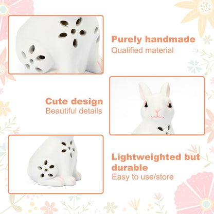 Solar-Powered Hollow Bunny Garden Decor