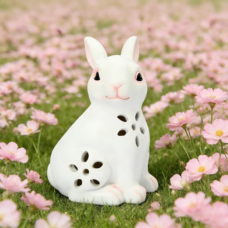 Solar-Powered Hollow Bunny Garden Decor