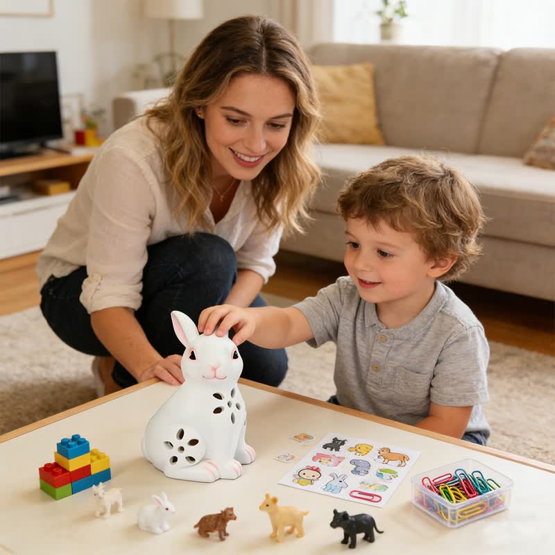 Solar-Powered Hollow Bunny Garden Decor