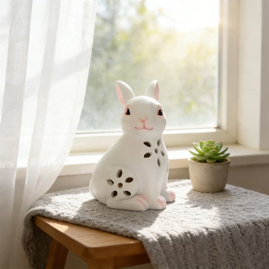 Solar-Powered Hollow Bunny Garden Decor