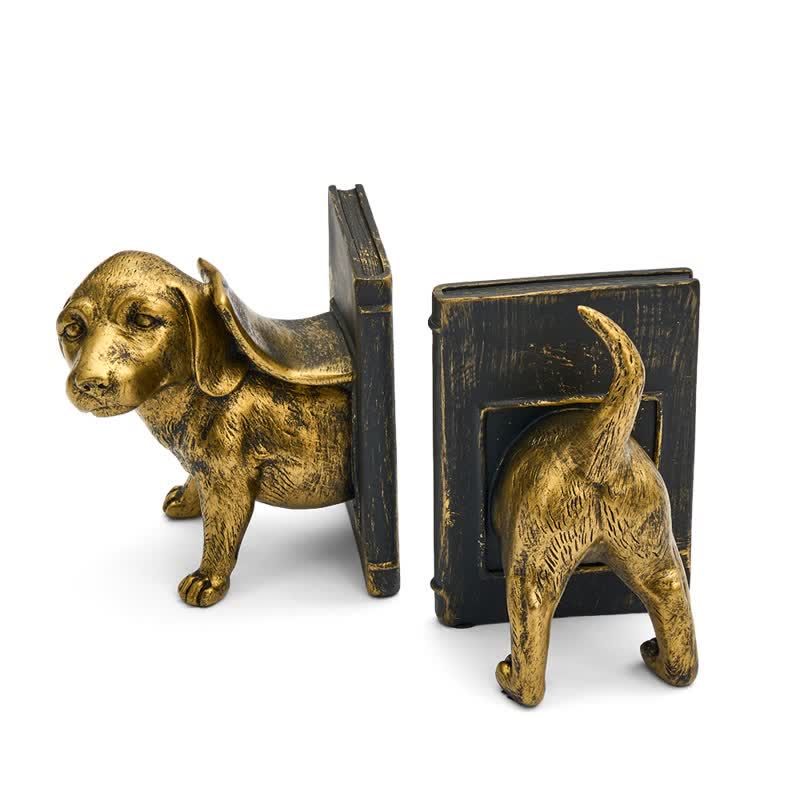 Resin Decorative Dog Figurine Bookend