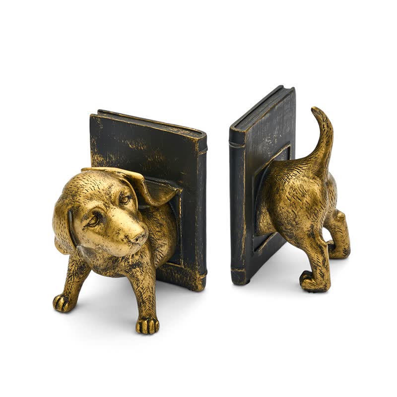 Resin Decorative Dog Figurine Bookend