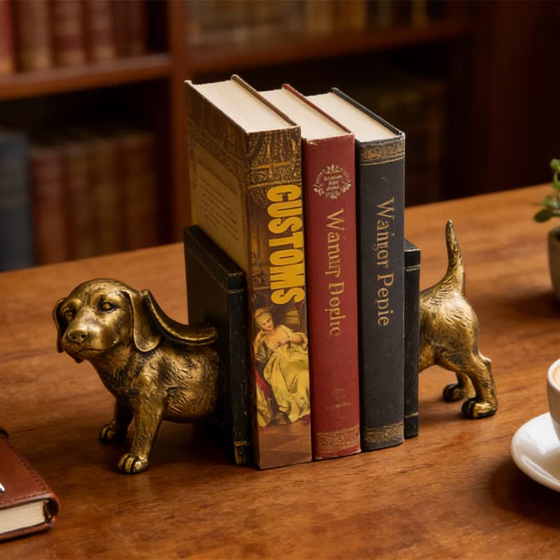 Resin Decorative Dog Figurine Bookend