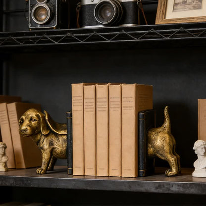 Resin Decorative Dog Figurine Bookend