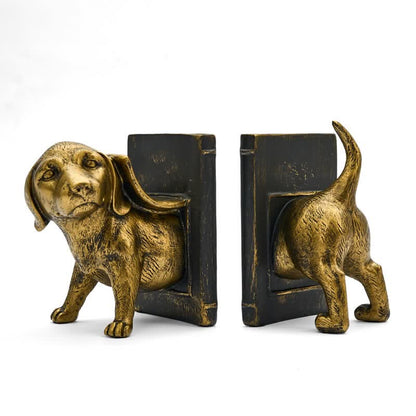 Resin Decorative Dog Figurine Bookend