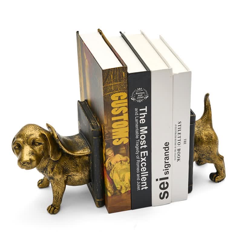 Resin Decorative Dog Figurine Bookend