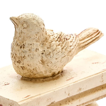 Resin Bird on Railing Bookend Decor
