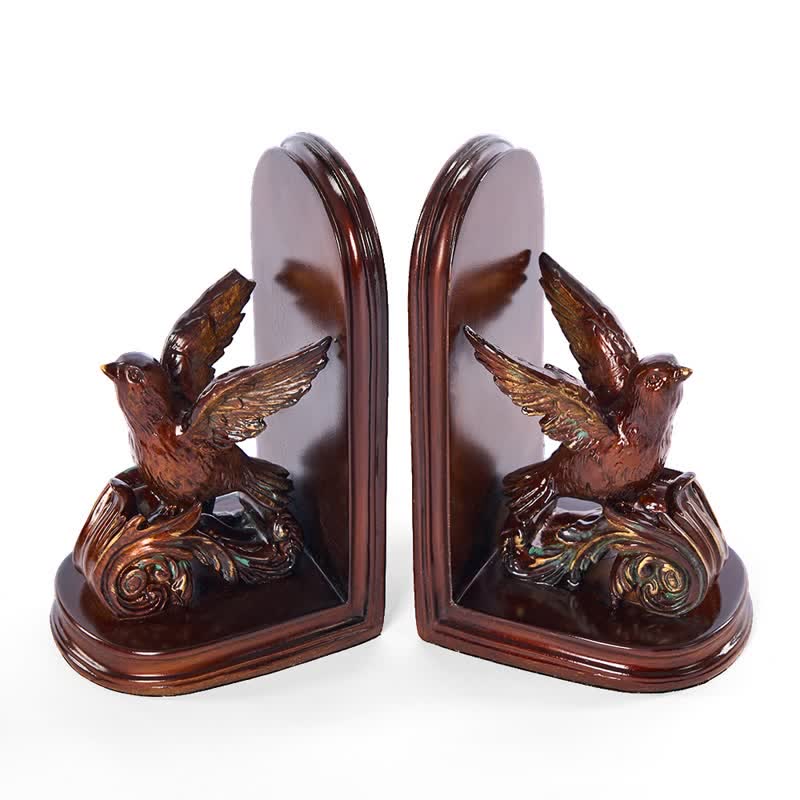 Dark Brown Flying Bird Bookend Decor