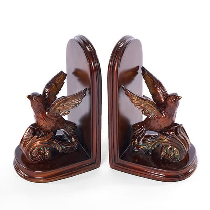 Dark Brown Flying Bird Bookend Decor
