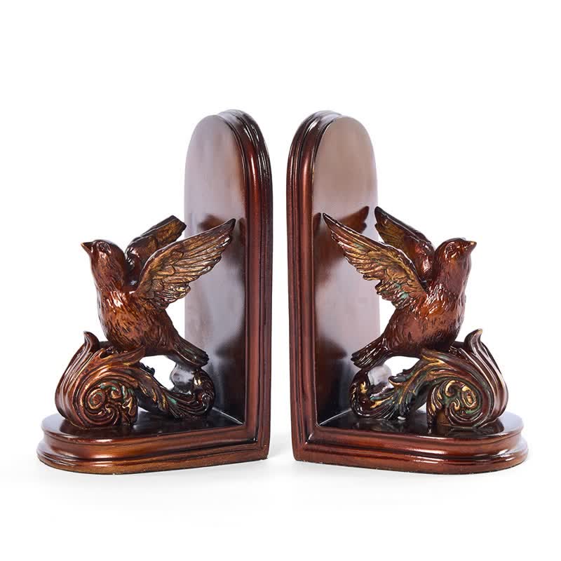 Dark Brown Flying Bird Bookend Decor